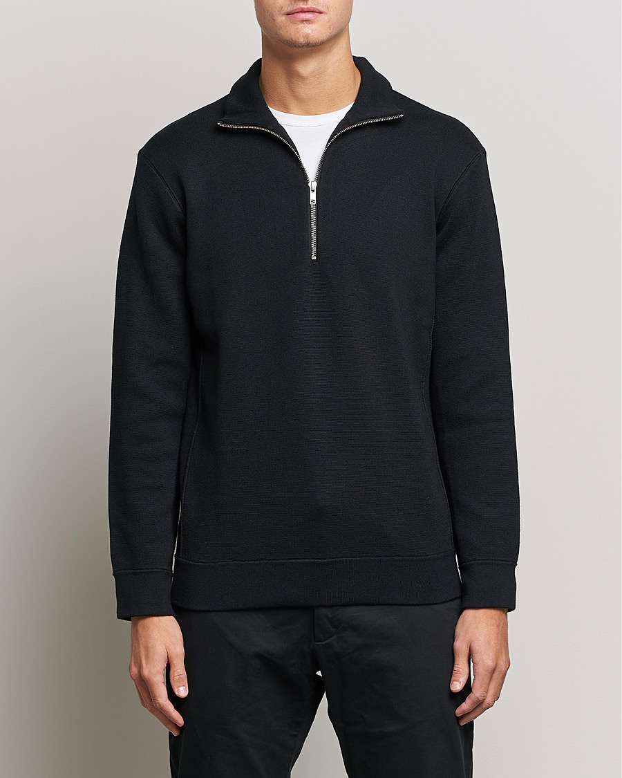 Herre | Gensere | NN07 | Luis Knitted Half-Zip Sweater Black