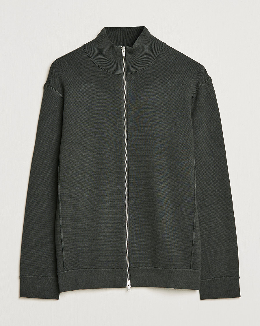 Herre | Gensere | NN07 | Luis Knitted Full-Zip Sweater Dark Army