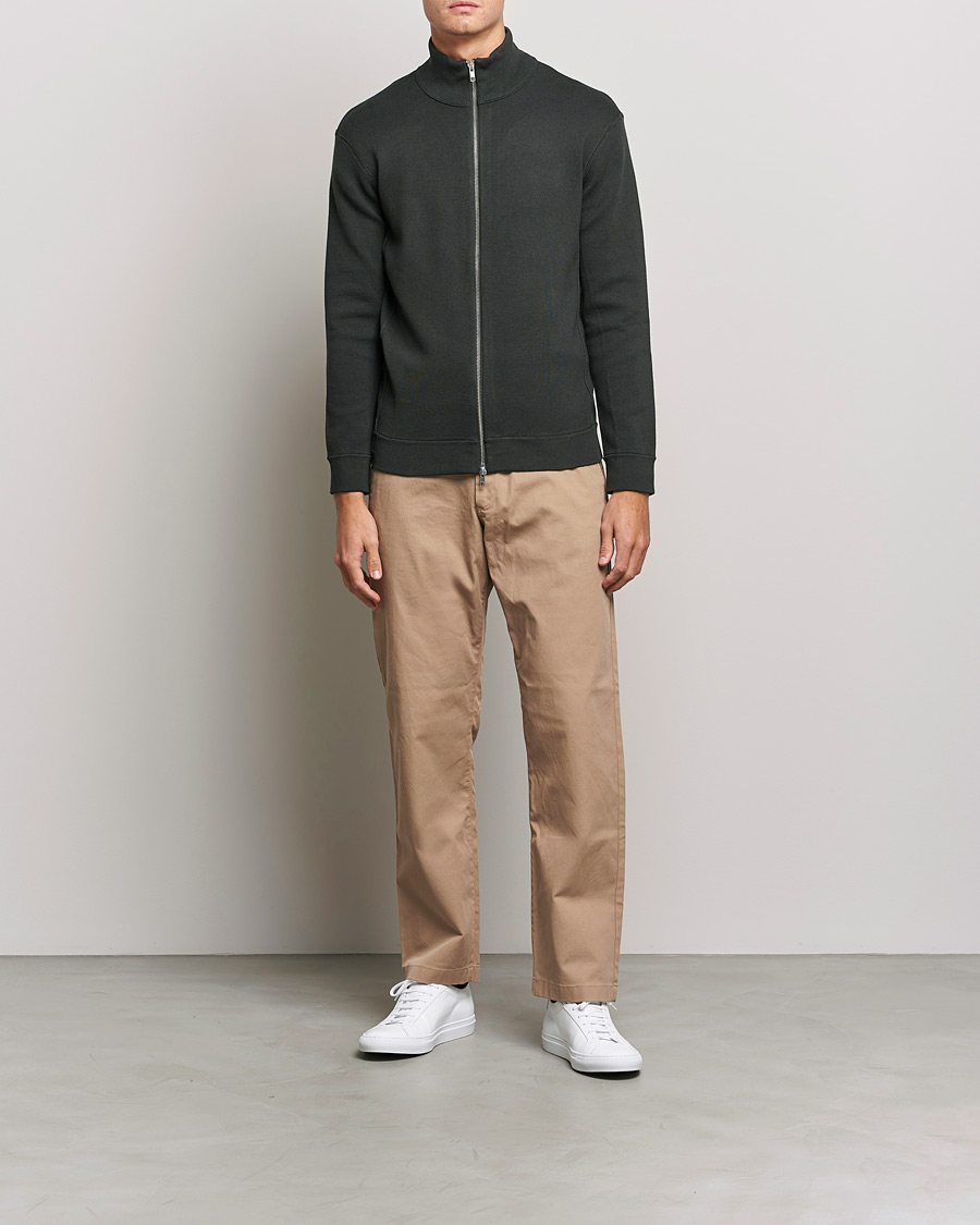 Herre | Gensere | NN07 | Luis Knitted Full-Zip Sweater Dark Army