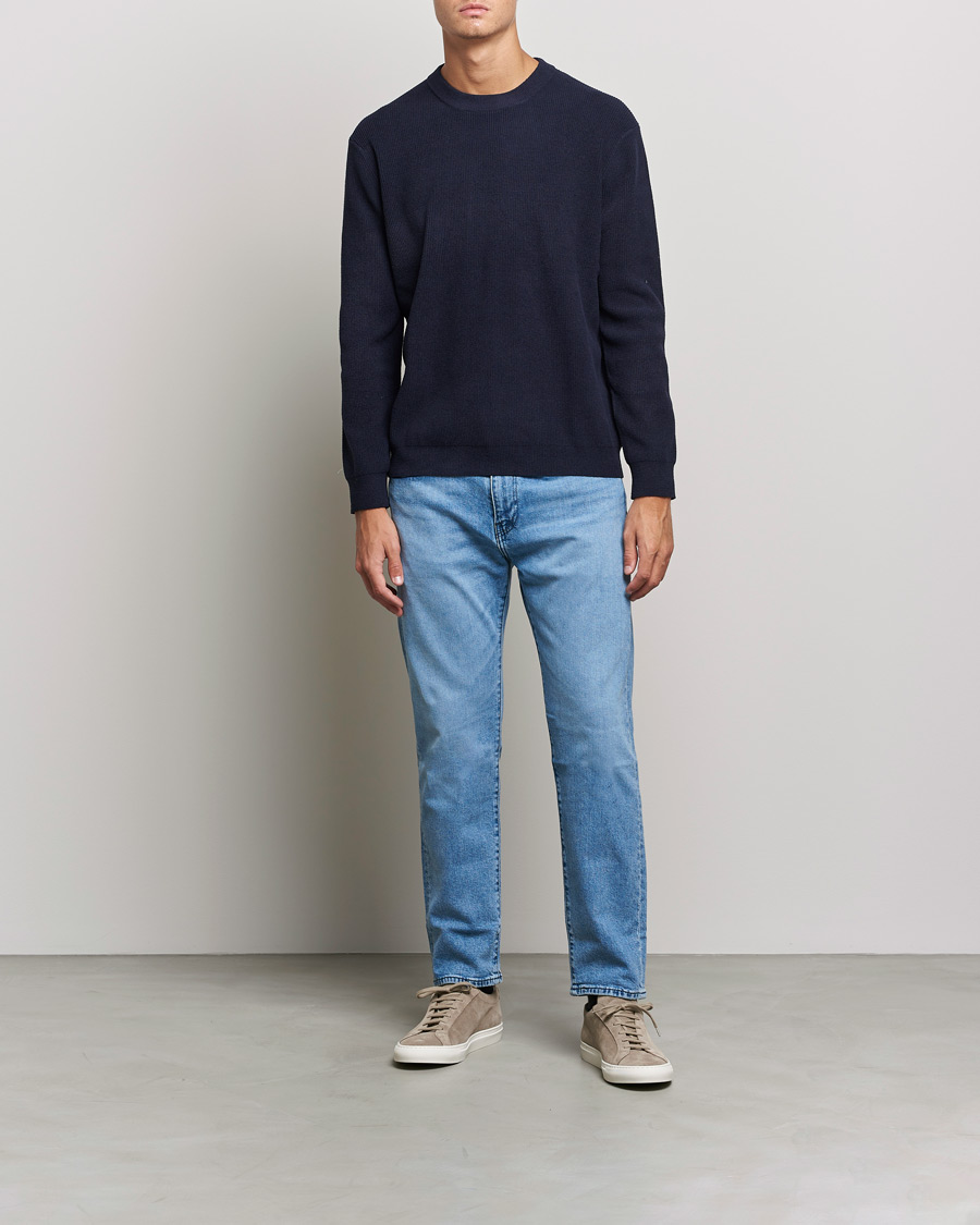 Herre | Gensere | NN07 | Danny Ribbed Knitted Sweater Navy