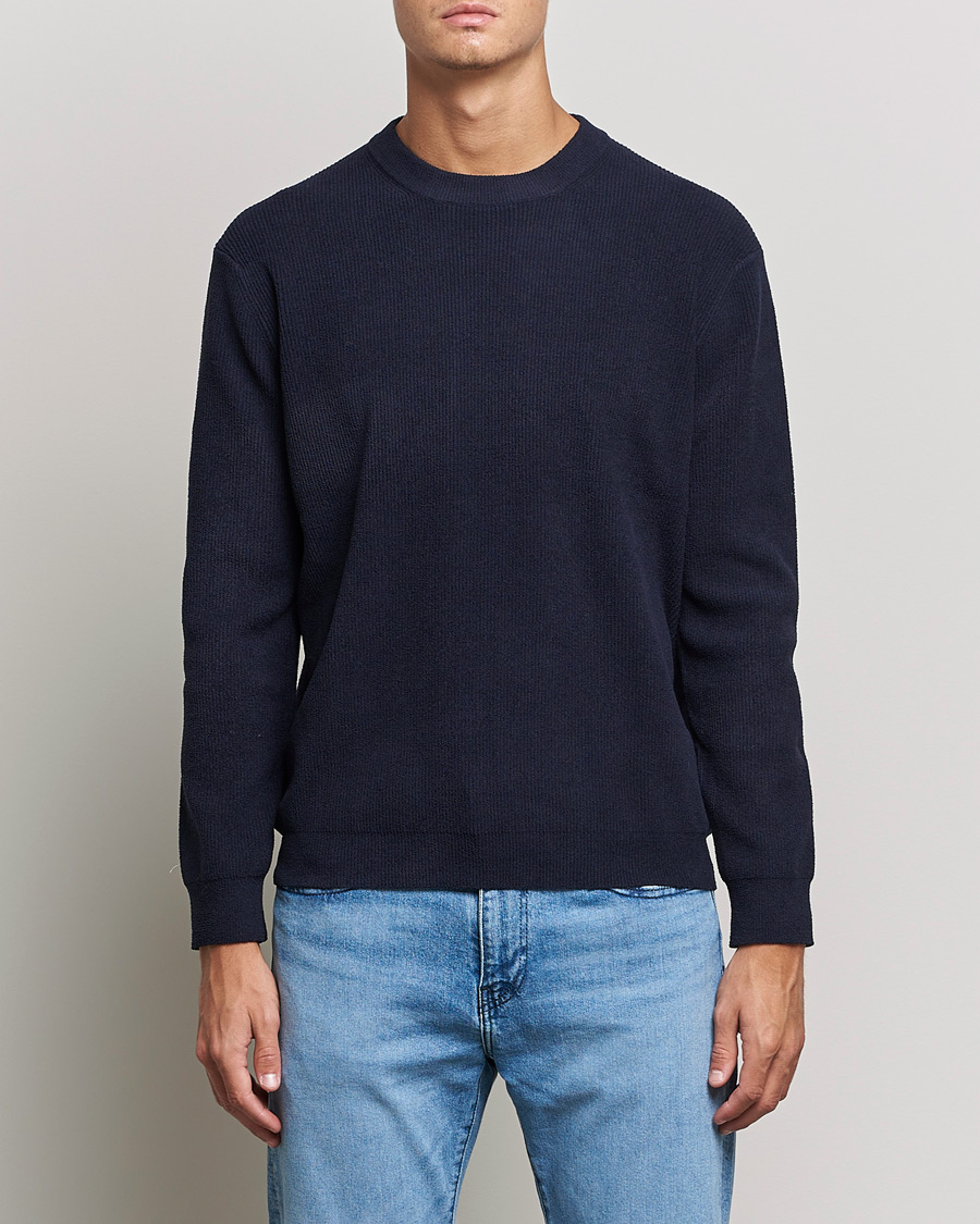 Herre |  | NN07 | Danny Ribbed Knitted Sweater Navy