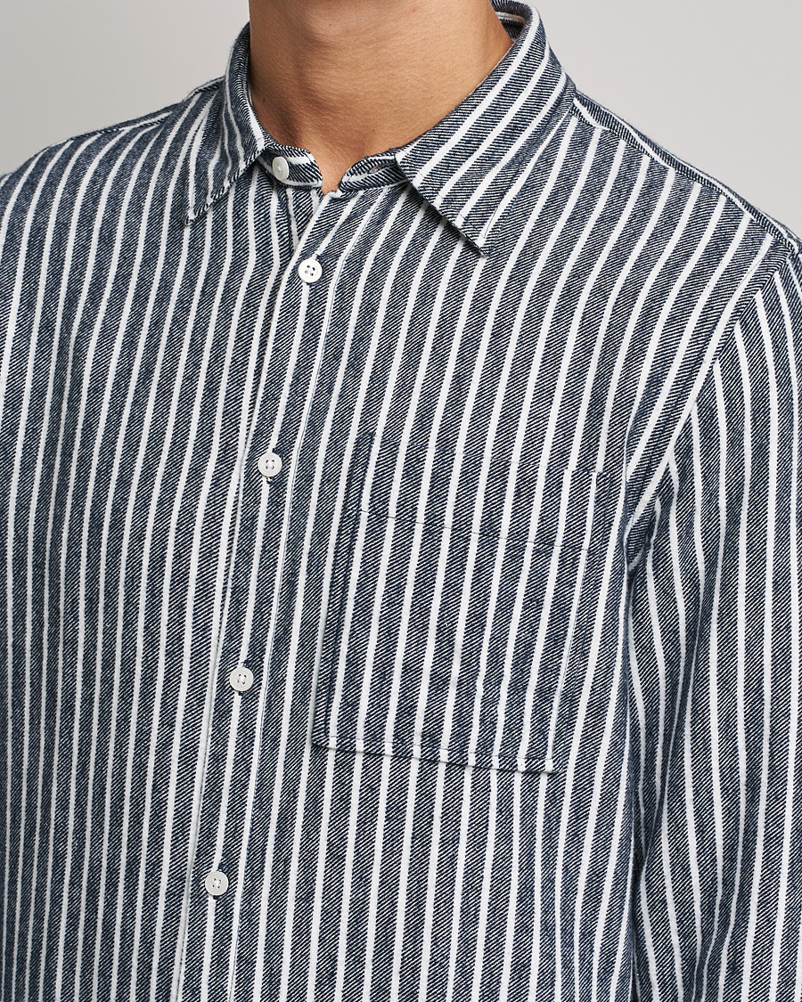 Herre | Skjorter | NN07 | Arne Flannel Striped Shirt Blue/White