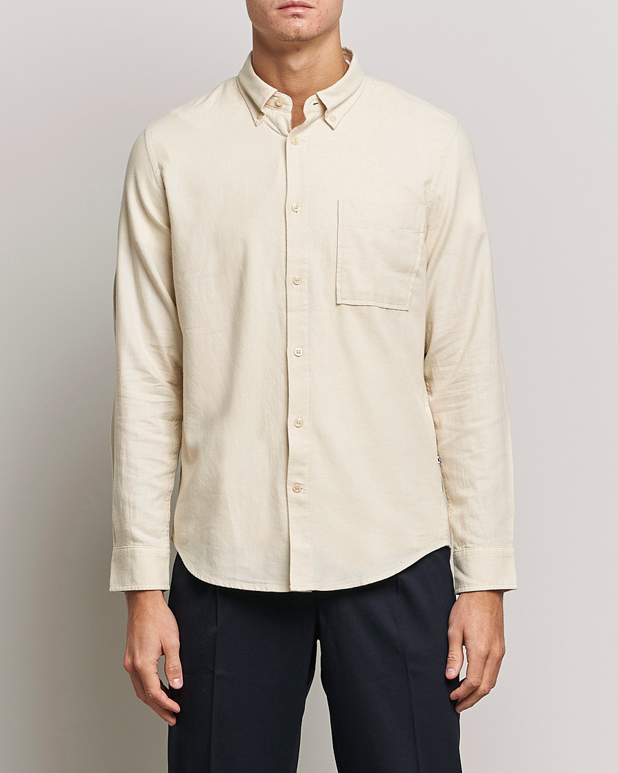 Herre |  | NN07 | Arne Brushed Flannel Shirt Ecru