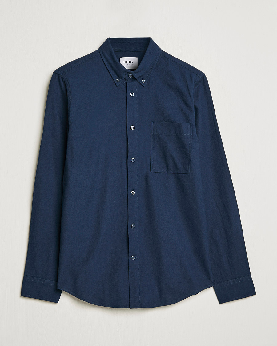 Herre | Skjorter | NN07 | Arne Brushed Flannel Shirt Navy Blue