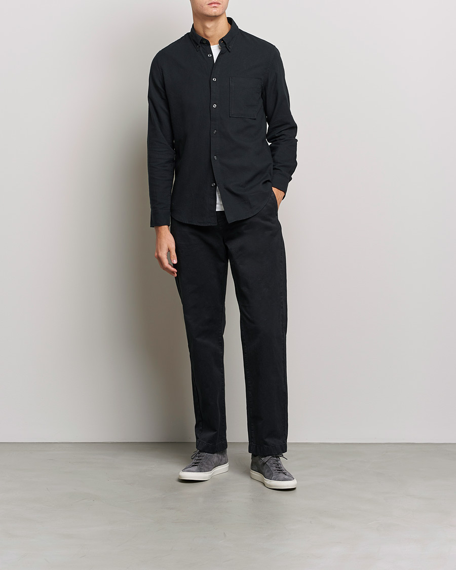 Herre |  | NN07 | Arne Brushed Flannel Shirt Black