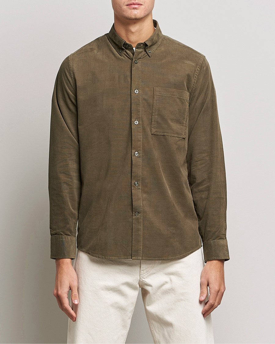 Herre | Skjorter | NN07 | Arne Corduroy Shirt Dark Clay