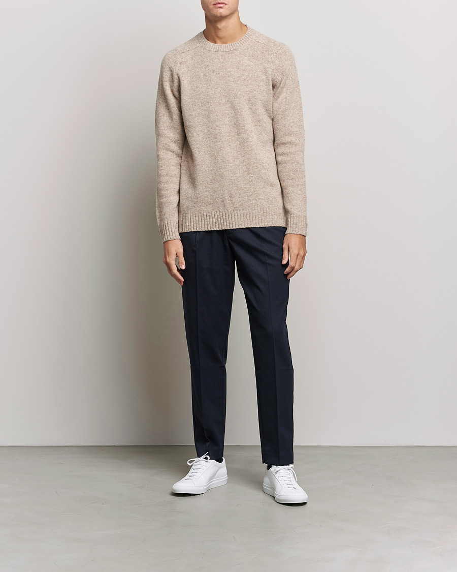 Herre | Gensere | NN07 | Nathan Brushed Crew Neck Khaki Melange