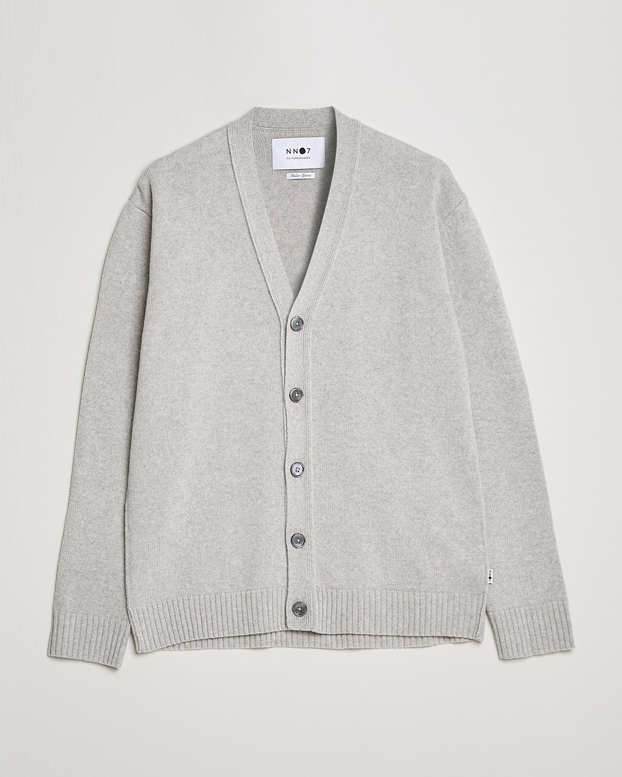Herre | Gensere | NN07 | Bjorn Lambswool Cardigan Light Grey Melange