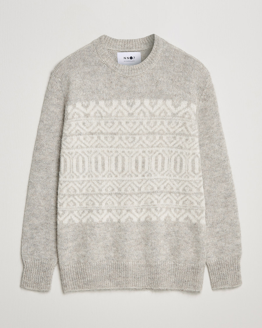 Herre | Gensere | NN07 | Jason Wool Knitted Sweater Grey Melange