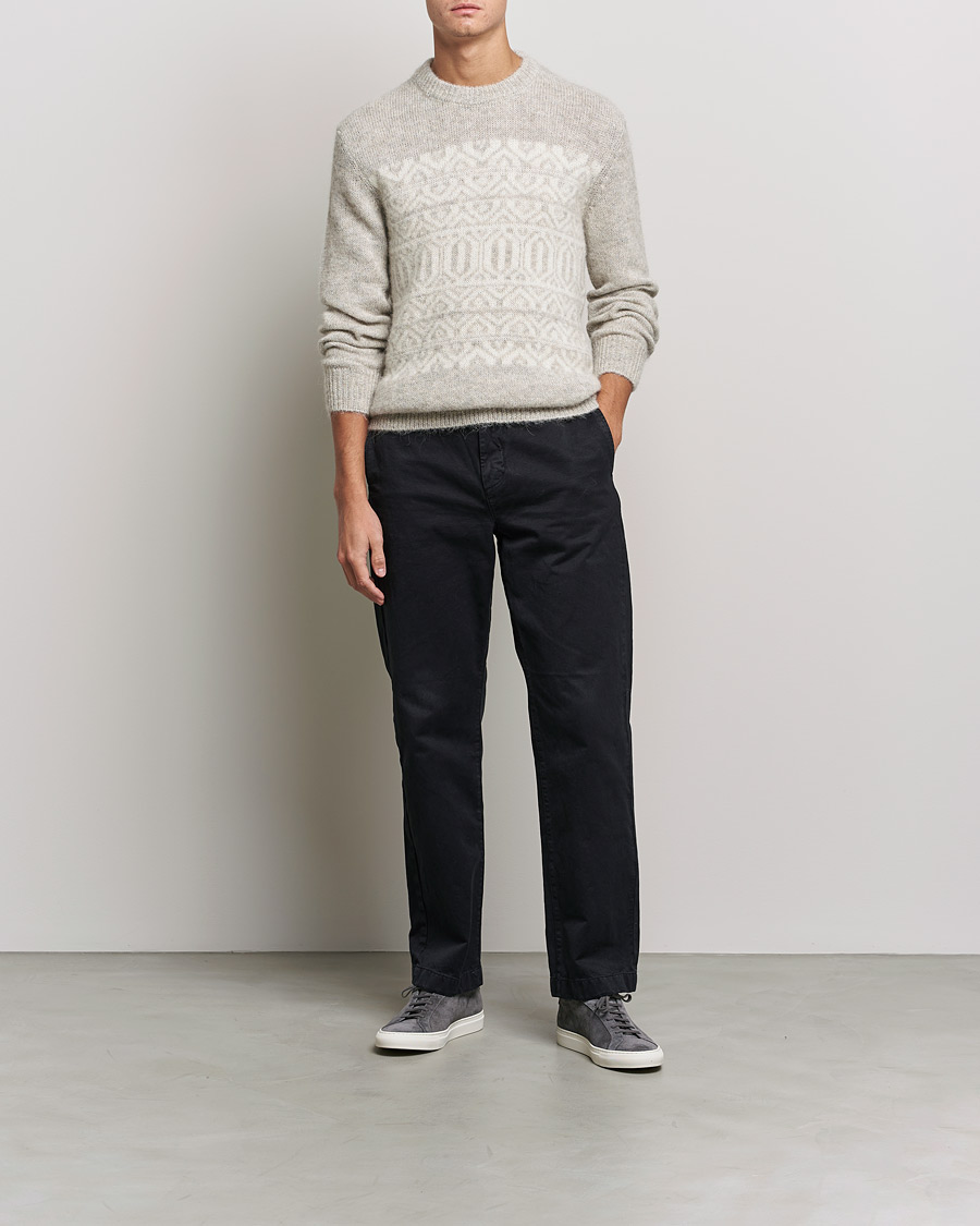 Herre | Gensere | NN07 | Jason Wool Knitted Sweater Grey Melange