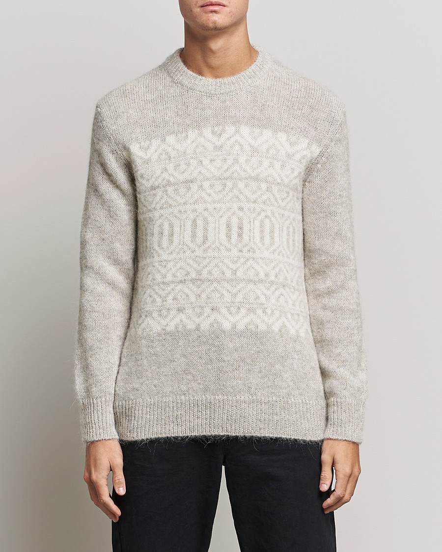 Herre | Julegensere | NN07 | Jason Wool Knitted Sweater Grey Melange