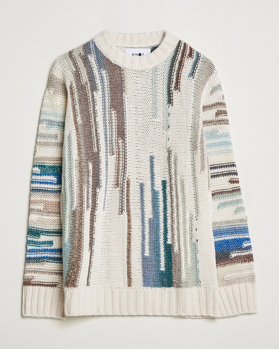 Herre | Gensere | NN07 | Brady Knitted Sweater Ecru Mutli