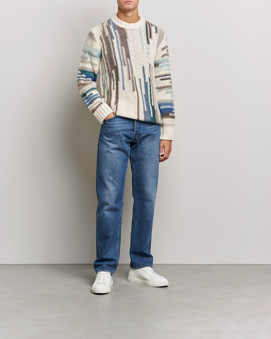 Herre | Gensere | NN07 | Brady Knitted Sweater Ecru Mutli
