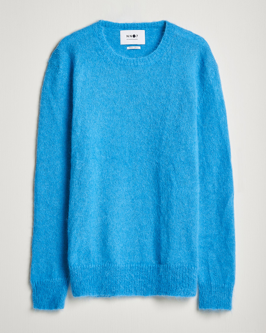 Herre |  | NN07 | Walther Alpacka Mohair Knitted Sweater Azur Blue