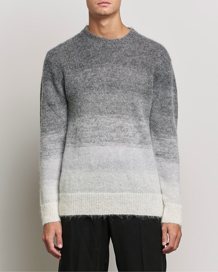 Herre | Gensere | NN07 | Walther Alpacka Mohair Knitted Sweater Grey Multi