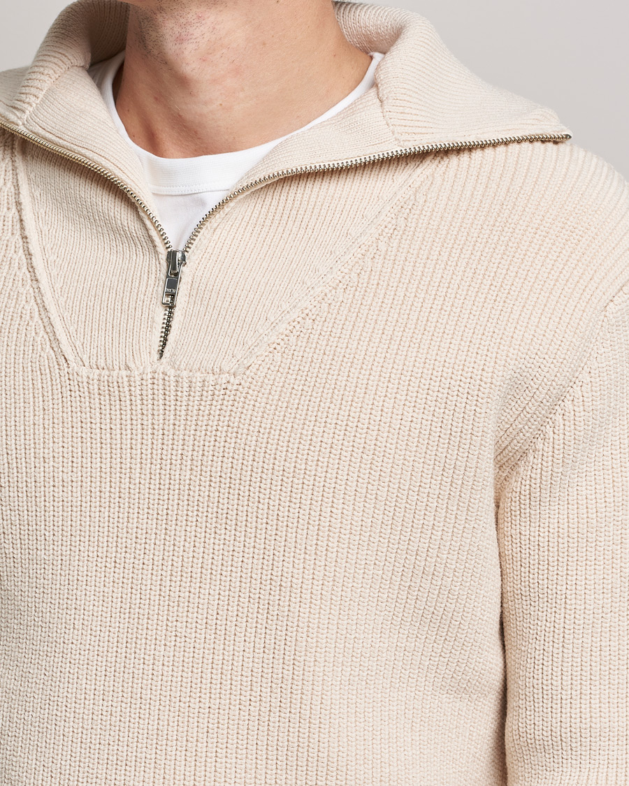 Herre | Gensere | NN07 | Roman Merino Heavy Knitted Half Zip Off White