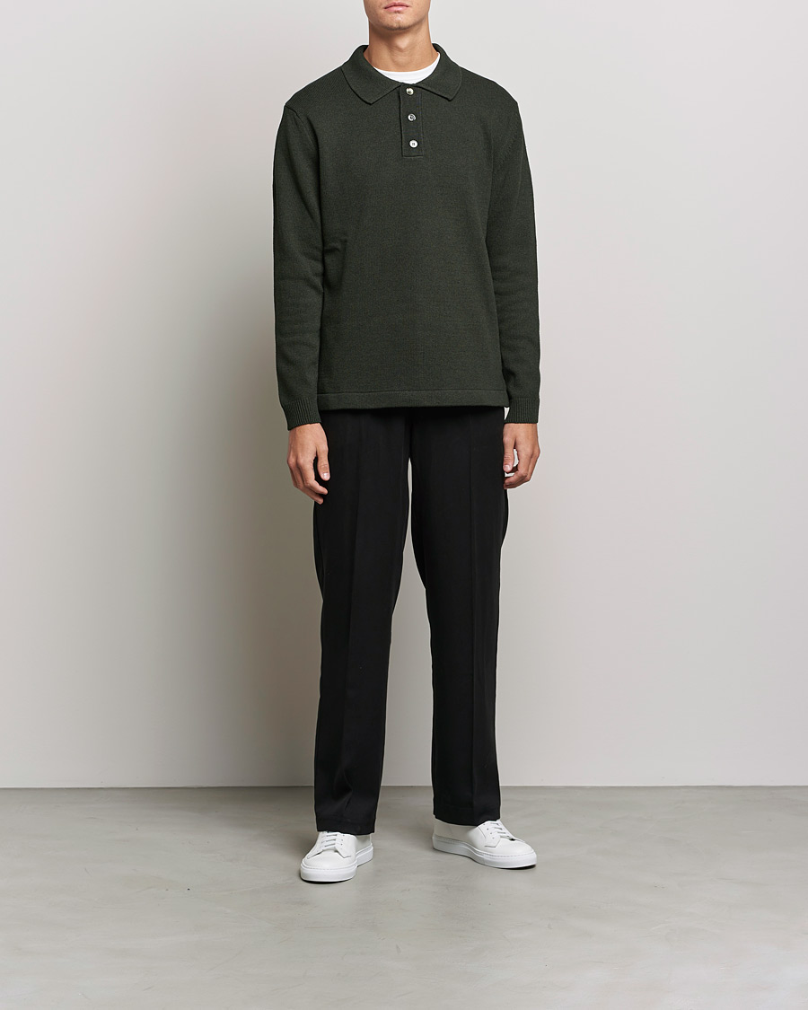 Herre | Gensere | NN07 | Vito Knitted Polo Dark Green