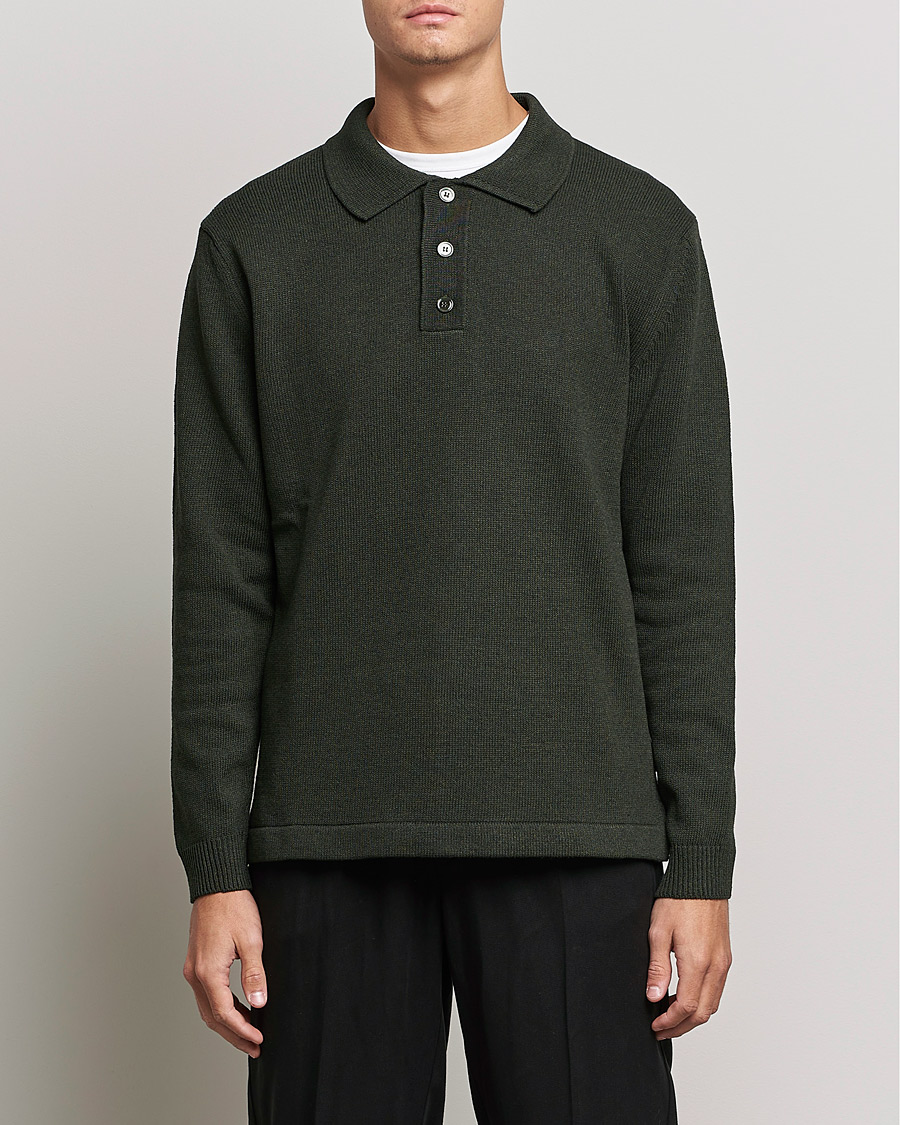 Herre | Wardrobe basics | NN07 | Vito Knitted Polo Dark Green