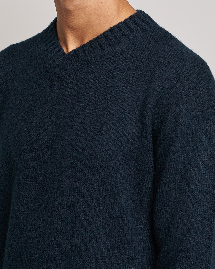 Herre | Gensere | NN07 | Grayson Knitted V-Neck Sweater Navy