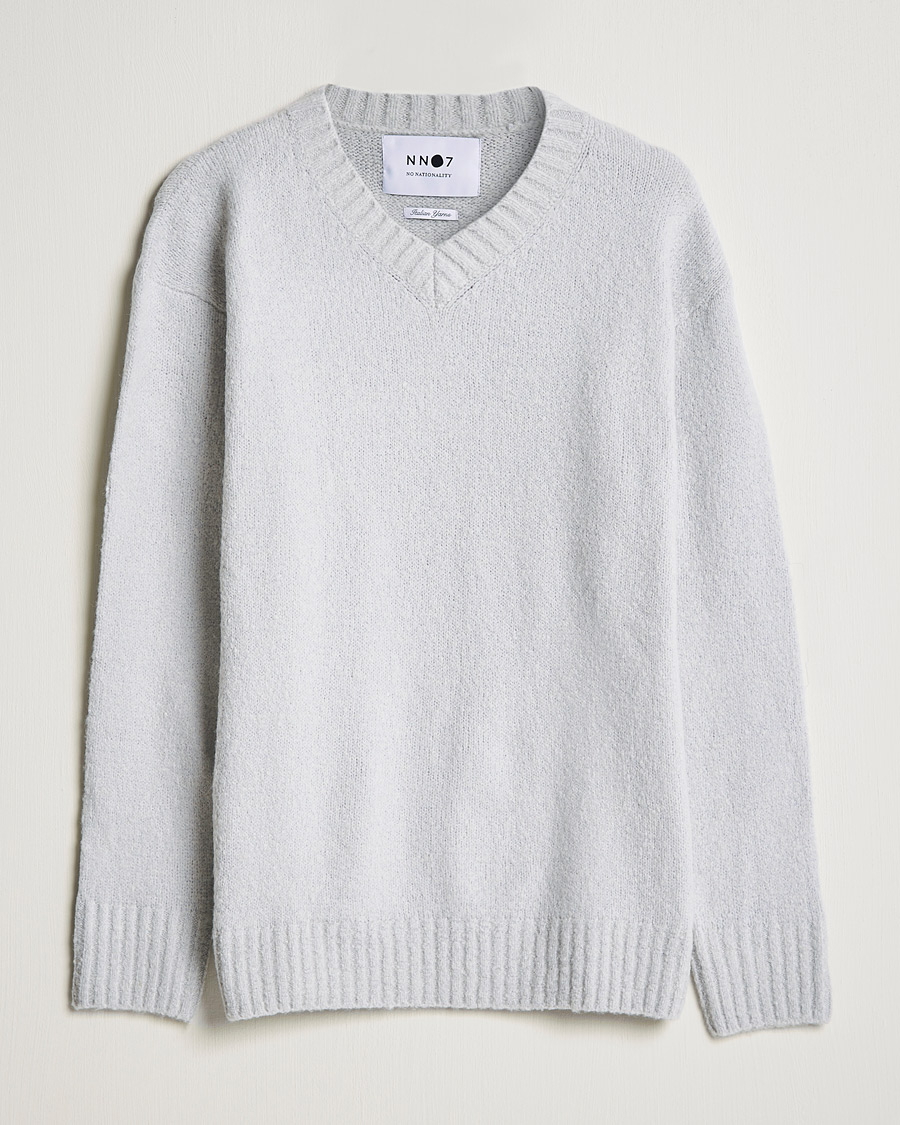 Herre | Gensere | NN07 | Grayson Knitted V-Neck Sweater Light Grey