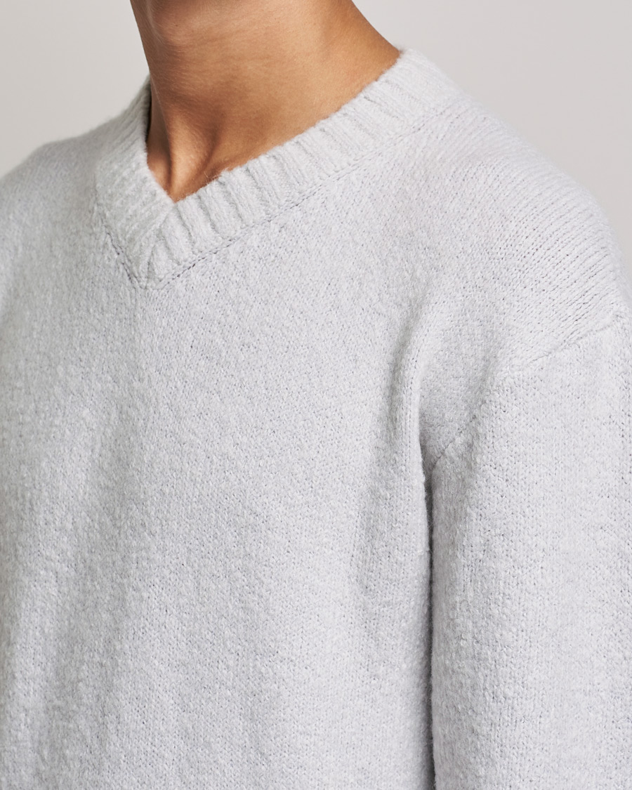 Herre | Gensere | NN07 | Grayson Knitted V-Neck Sweater Light Grey