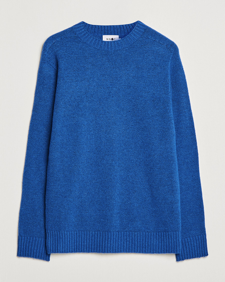 Herre | Gensere | NN07 | Nathan Brushed Wool Knitted Sweater Cobolt Blue