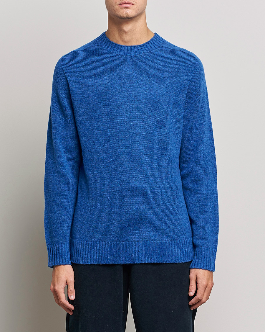 Herre |  | NN07 | Nathan Brushed Wool Knitted Sweater Cobolt Blue