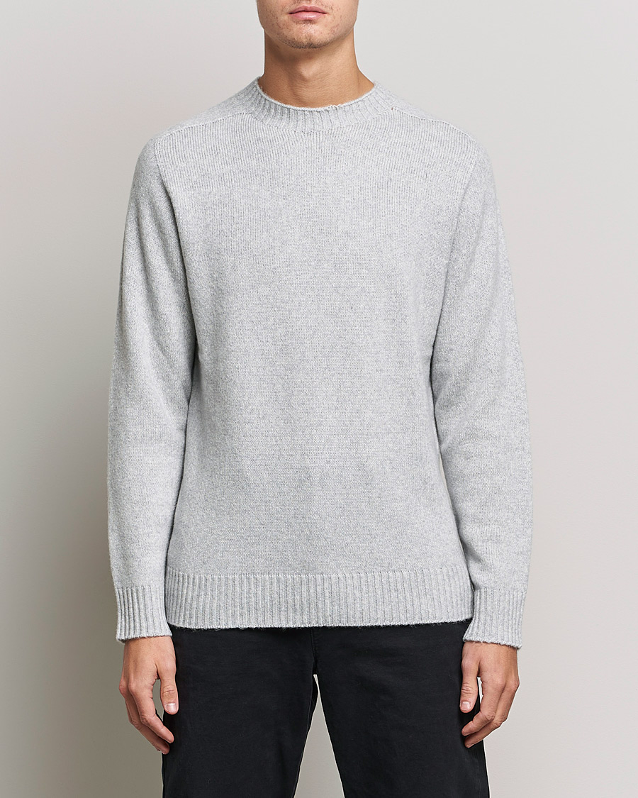 Herre | Gensere | NN07 | Nathan Brushed Wool Knitted Sweater Light Grey Mel