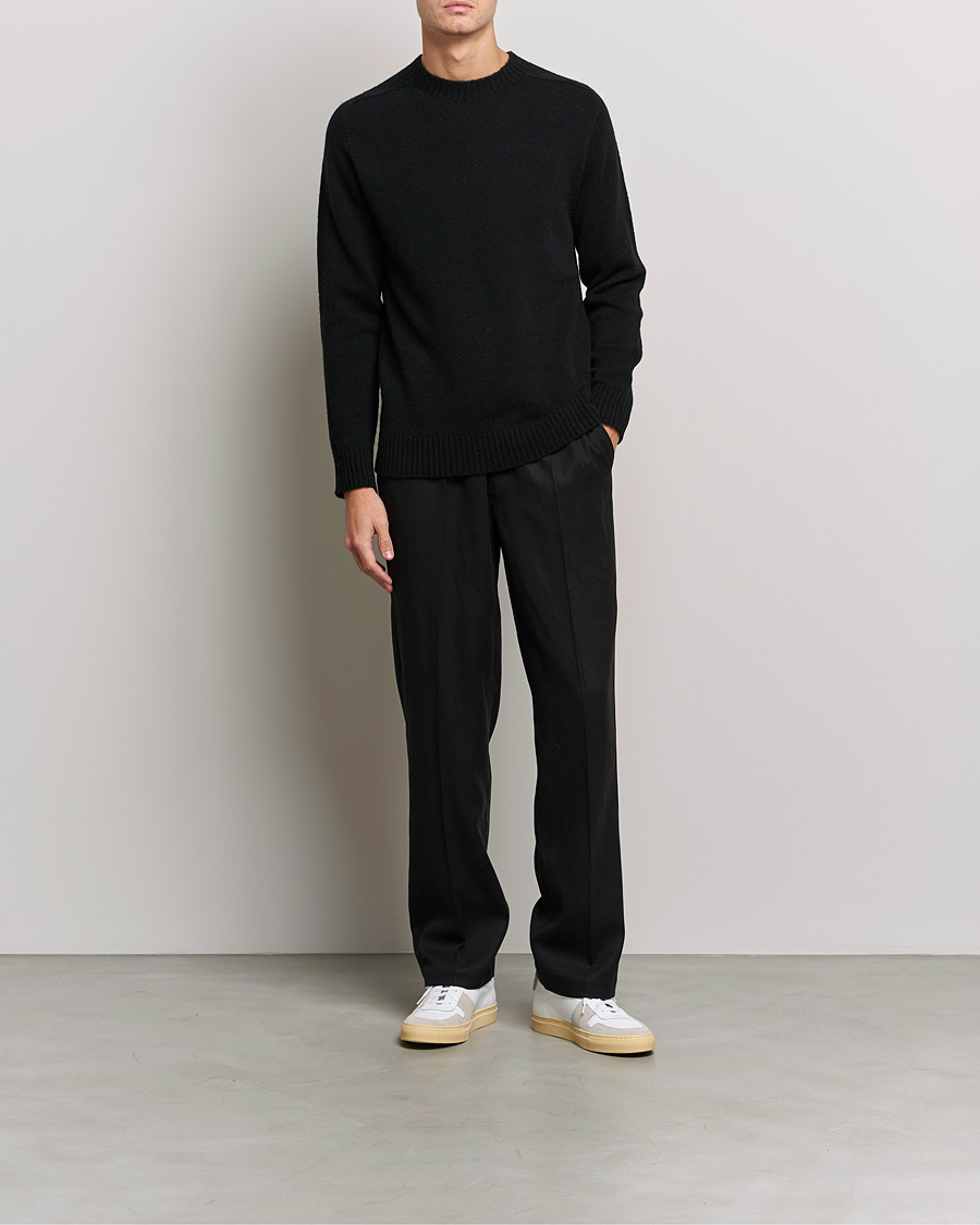 Herre | Strikkede gensere | NN07 | Nathan Brushed Wool Knitted Sweater Black