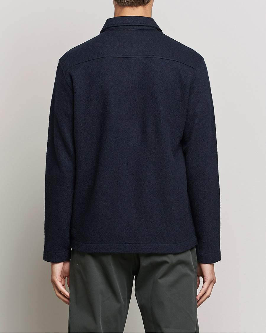 Herre | Gensere | NN07 | Ivan Boiled Wool Full Zip Navy