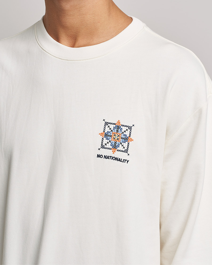 Herre | T-Shirts | NN07 | Alan Heavy Logo Long Sleeve T-Shirt Off White