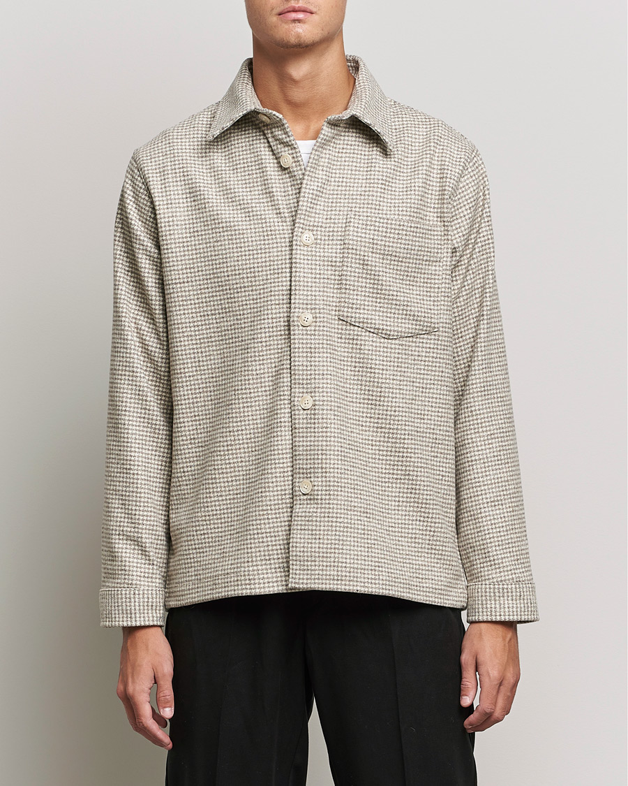 Herre | Skjortejakke | NN07 | Peter Houndstooth Overshirt Grey Check