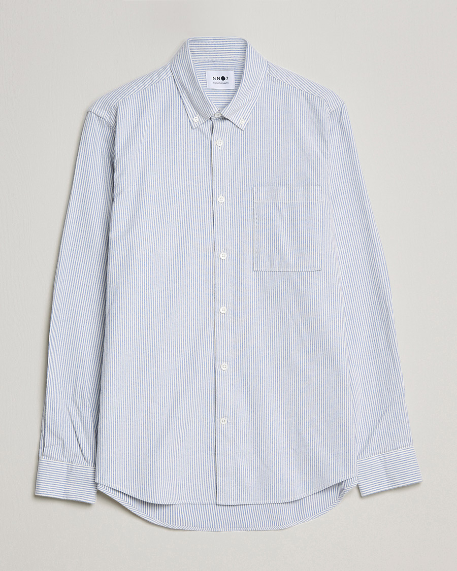Herre | Casual | NN07 | Arne Brushed Striped Shirt Blue/White