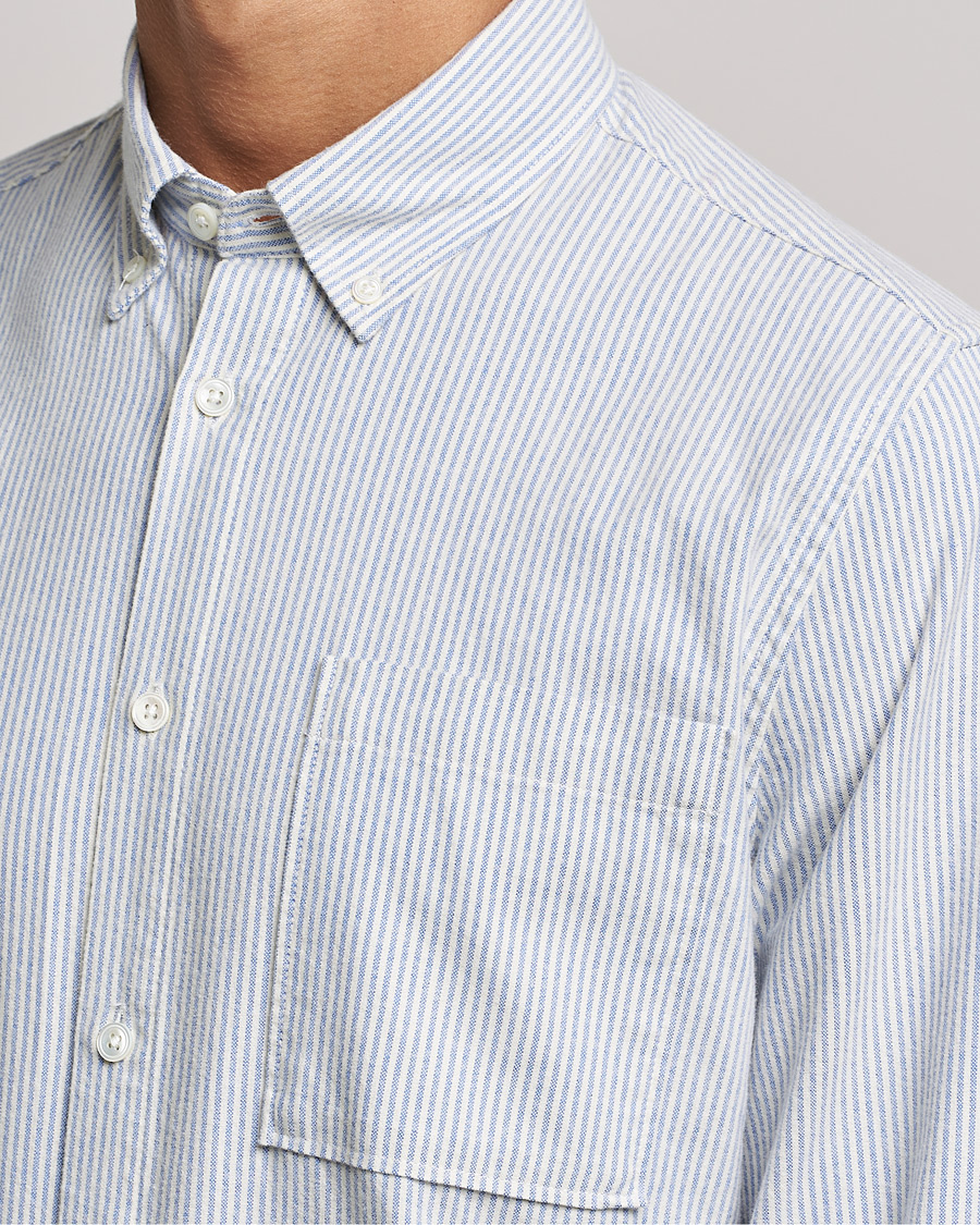 Herre | Skjorter | NN07 | Arne Brushed Striped Shirt Blue/White