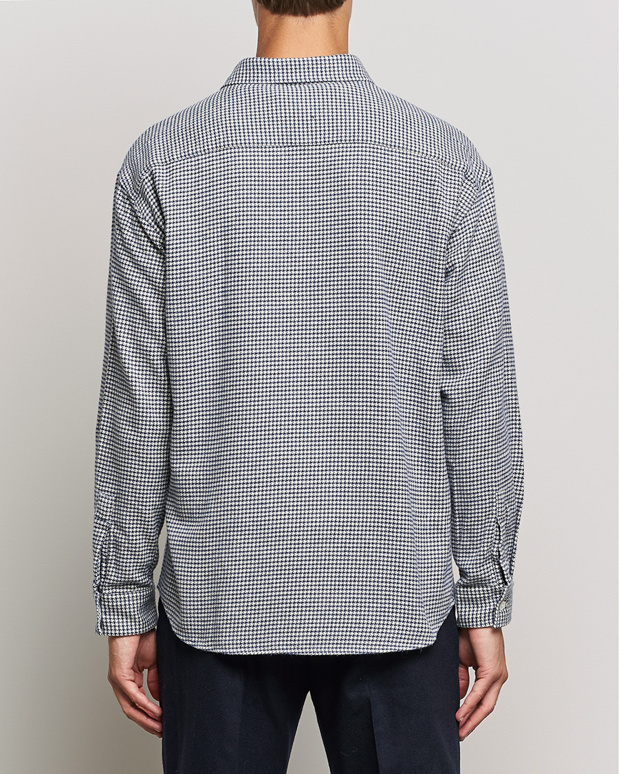 Herre | Skjorter | NN07 | Deon Houndstooth Shirt Blue/White