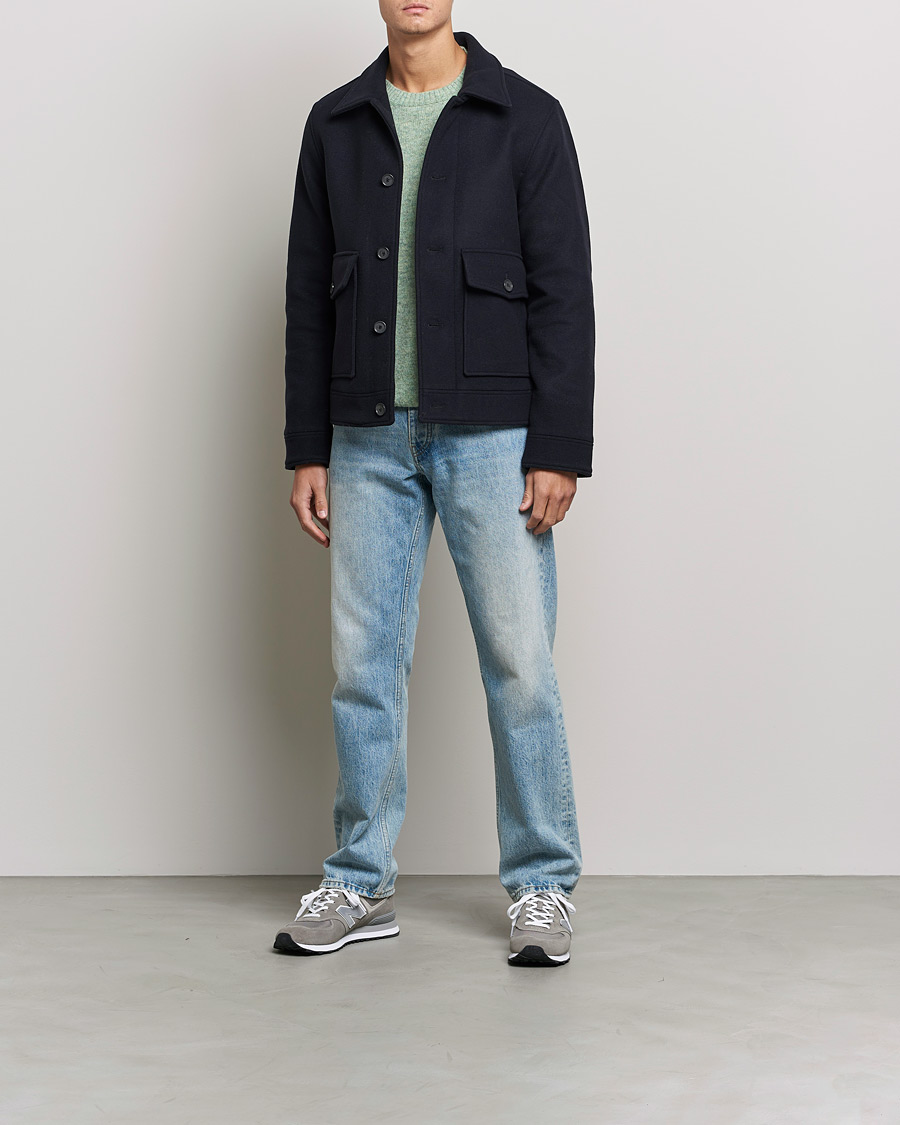 Herre | Jakker | NN07 | Julius Wool Flight Jacket Navy