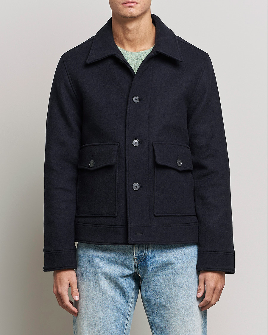 Herre | Jakker | NN07 | Julius Wool Flight Jacket Navy