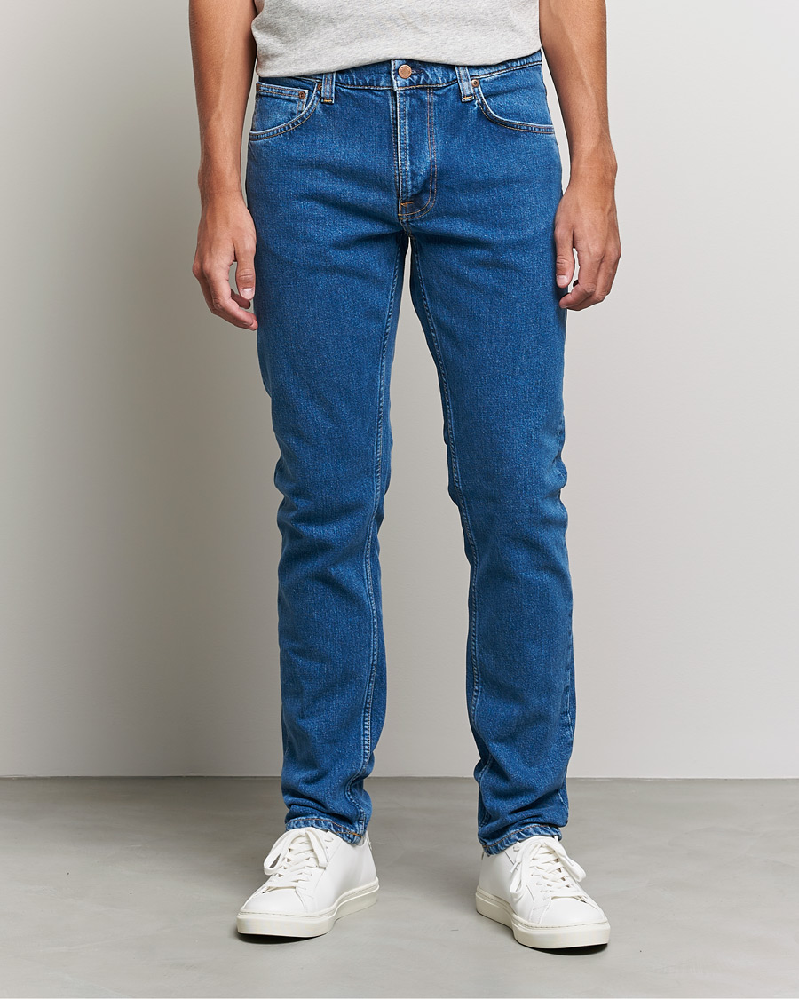Herre | Nudie Jeans | Nudie Jeans | Lean Dean Organic Jeans Plain Stone Blue