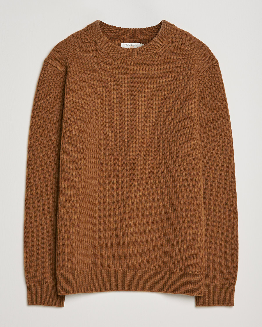 Herre |  | Nudie Jeans | August Wool Rib Knitted Sweater Oak