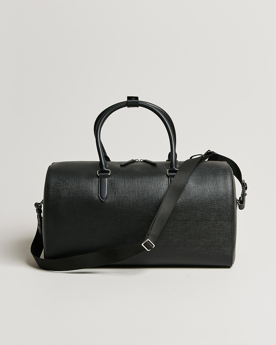 Herre | Smythson Panama Leather Weekendbag Black | Smythson | Panama Leather Weekendbag Black