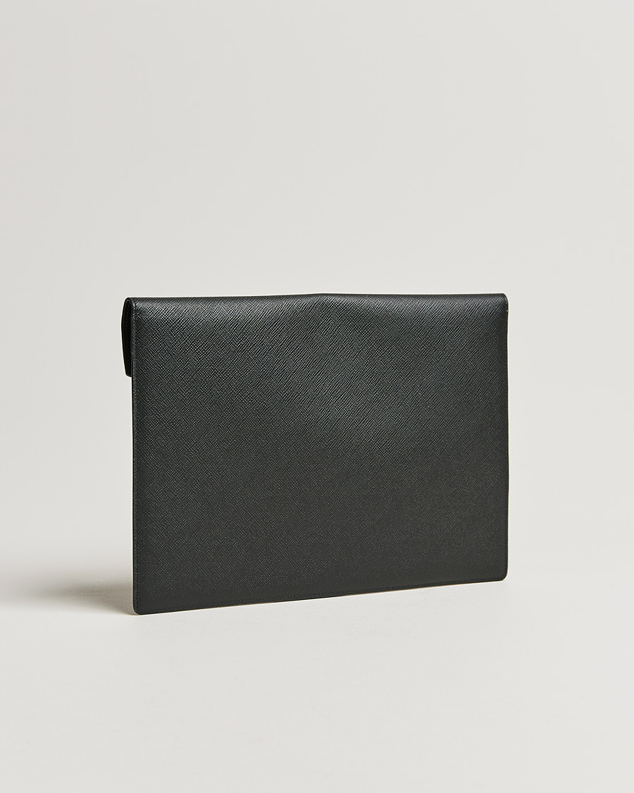 Herre | Vesker | Smythson | Panama Leather Large Envelope Portfolio Black