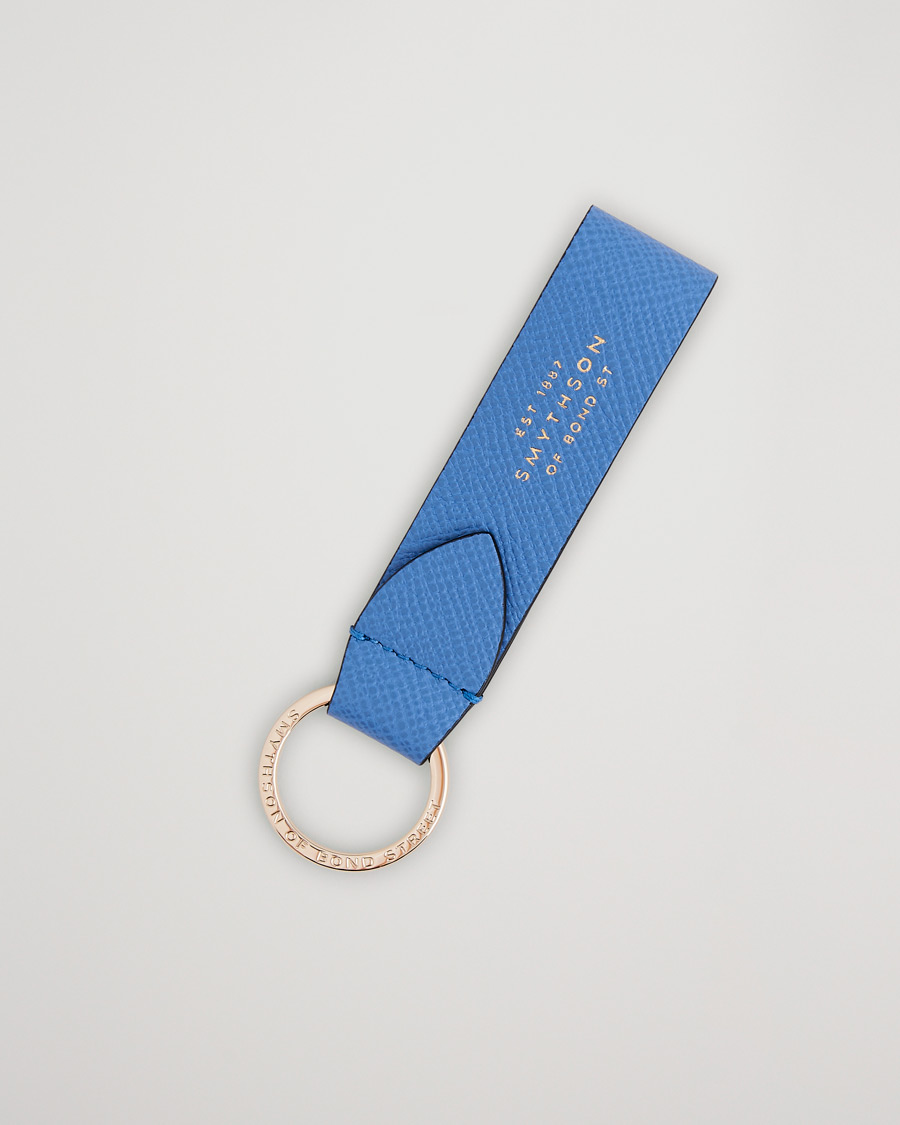 Herre | Nøkkelringer | Smythson | Panama Leather Keyring Nile Blue