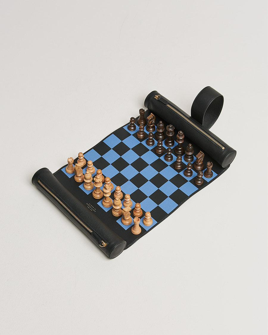 Herre | Spill og fritid | Smythson | Panama Travel Chess Roll Black Black