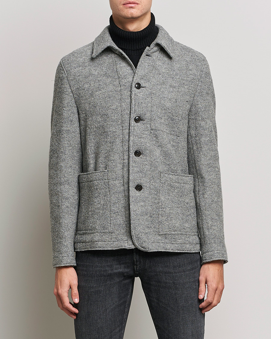 Herre | Dressjakker | Tiger of Sweden | Gio Knitted Wool Blazer Light Grey