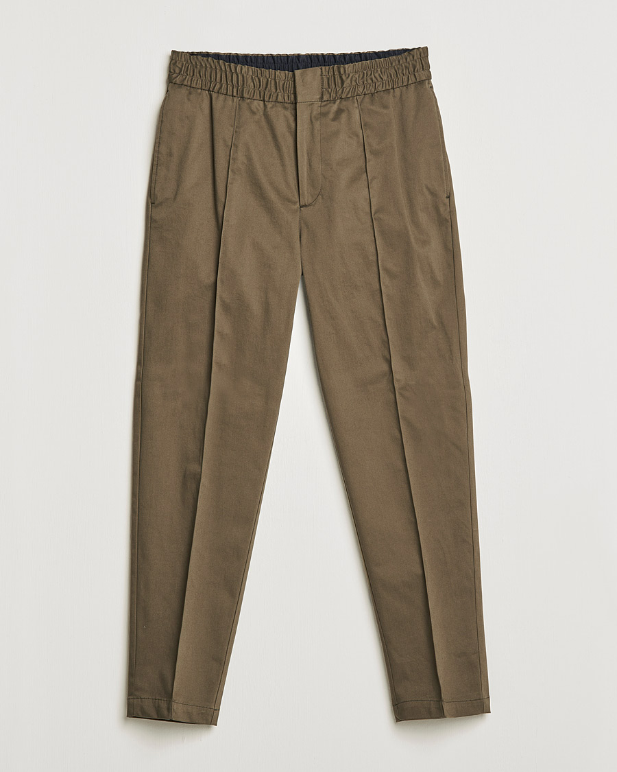 Herre | Bukser | Tiger of Sweden | Sosa Brushed Satin Trouser Olive Extreme