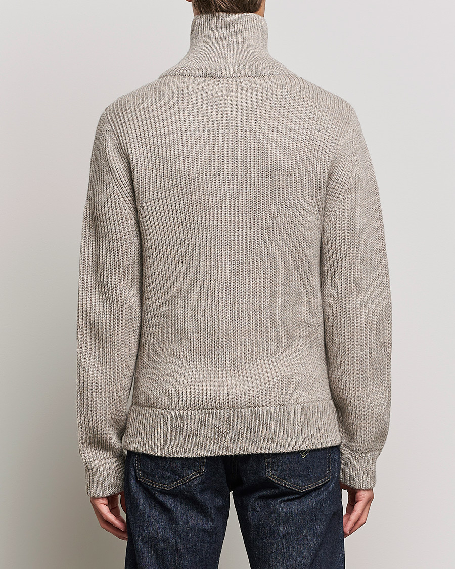 Herre | Gensere | Tiger of Sweden | Nyman Wool Zip Cardigan Moon Stone