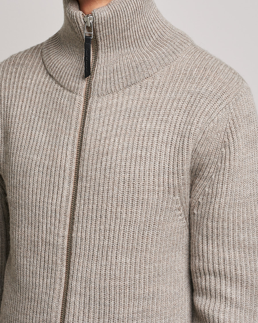 Herre | Gensere | Tiger of Sweden | Nyman Wool Zip Cardigan Moon Stone
