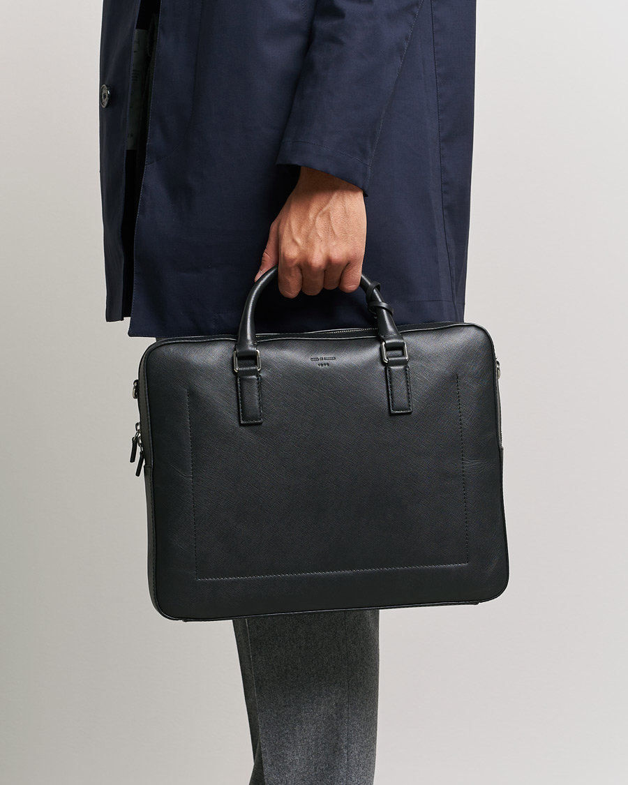 Herre | Tiger of Sweden Bowe Leather Briefcase Black | Tiger of Sweden | Bowe Leather Briefcase Black
