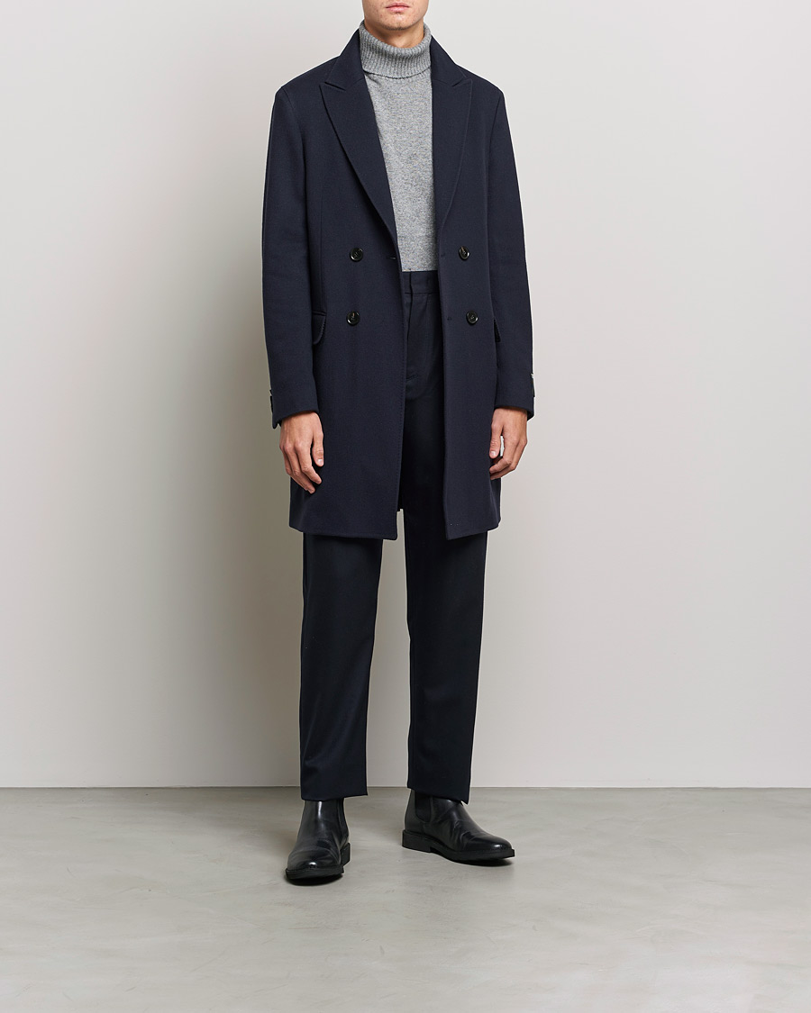 Herre | Jakker | Zegna | Double Breasted Cashmere Coat Navy