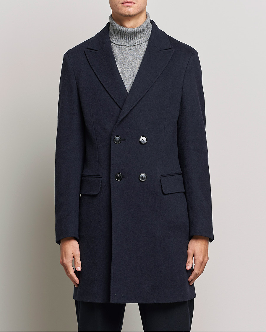 Herre | Jakker | Zegna | Double Breasted Cashmere Coat Navy